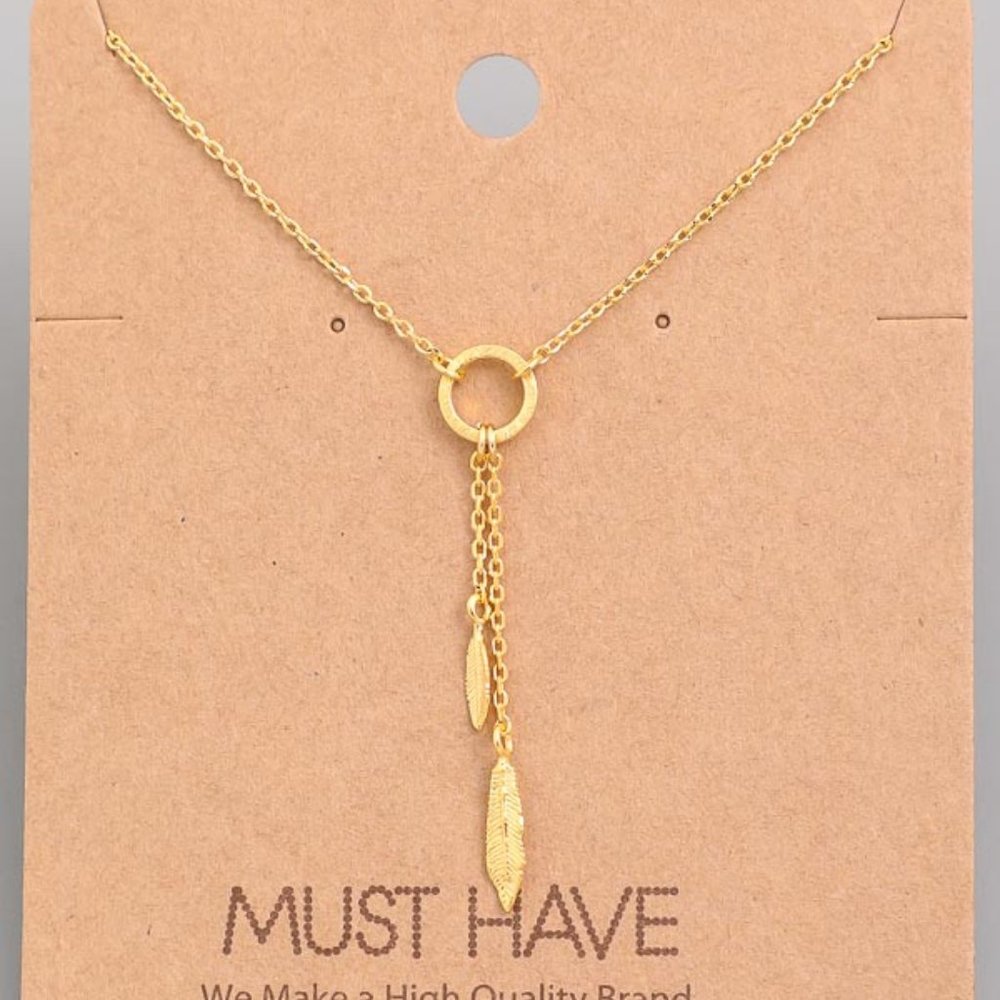 Mini Feather Linked Charm Necklace